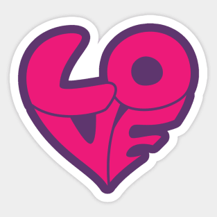Groovy Pink Love Sticker